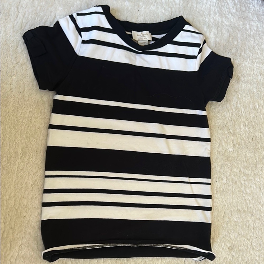 kate spade Black and White Striped Short Sleeve Tee